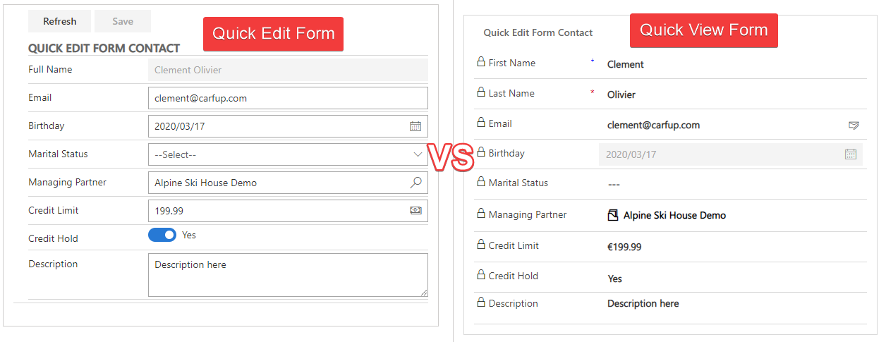 PCF : Quick Edit Form